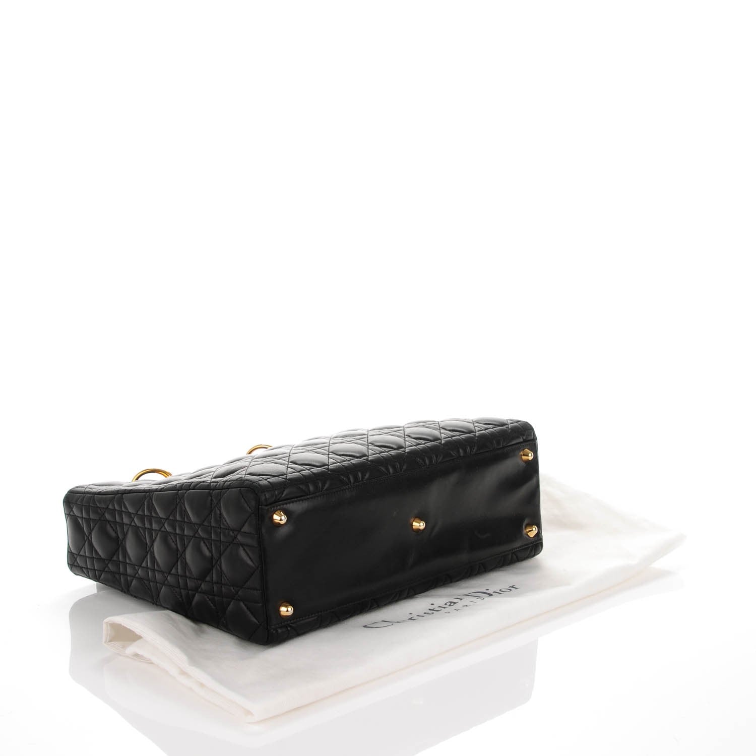 Christian Dior Vintage Lambskin Cannage Large Lady Dior Black 4 of 7