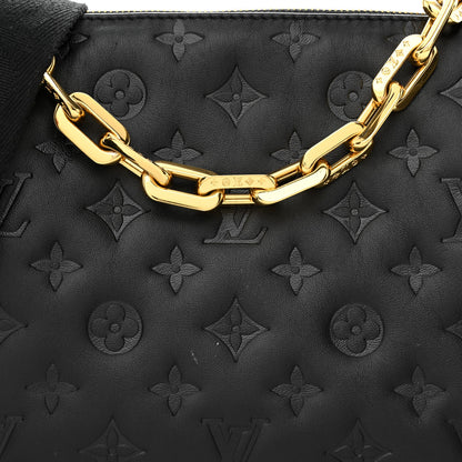 Louis Vuitton Lambskin Embossed Monogram Coussin PM Black 9 of 13