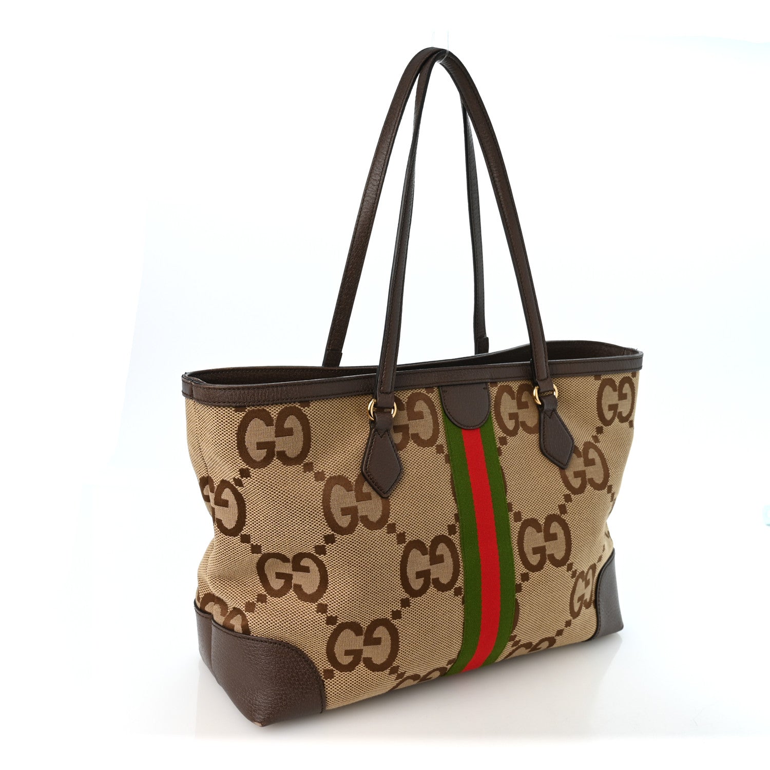 Gucci Monogram Jumbo GG Textured Dollar Calfskin Web Medium