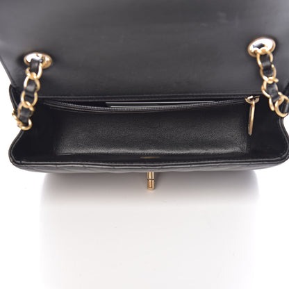 Chanel Lambskin Chevron Quilted Mini Rectangular Flap Black 5 of 14