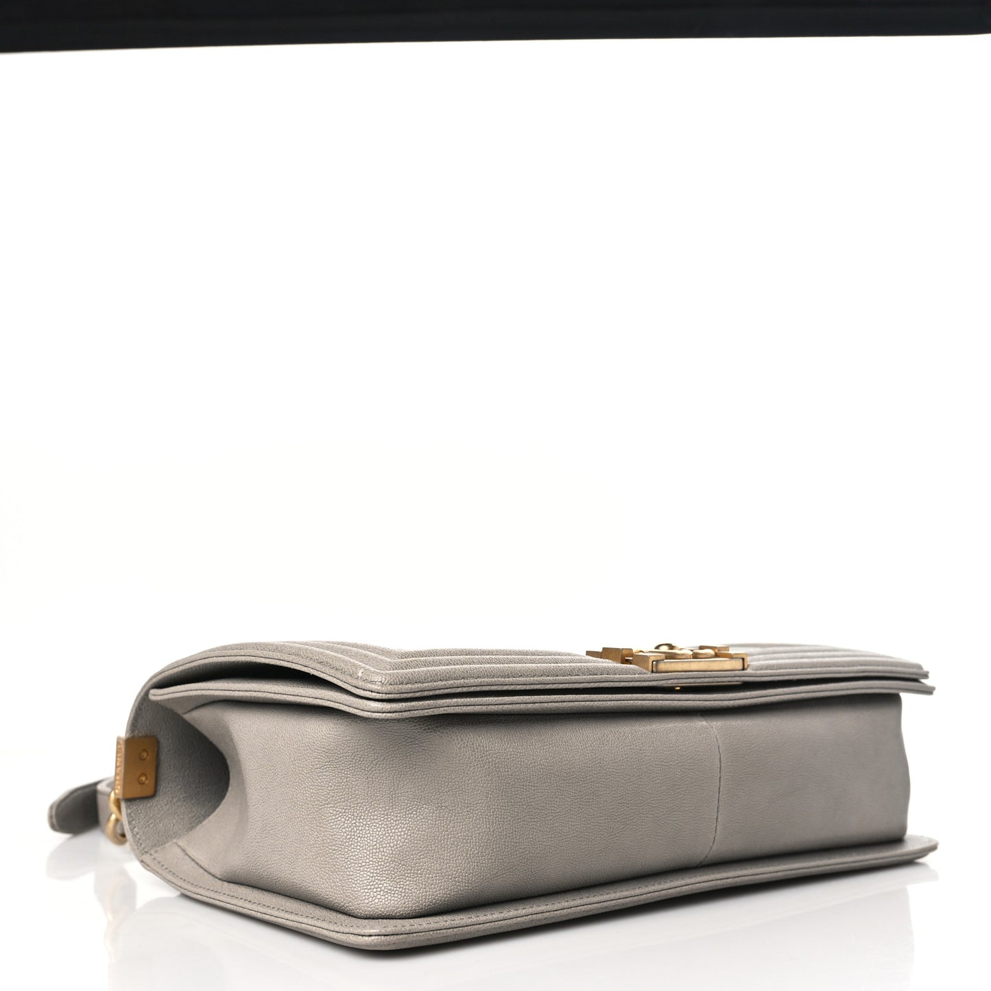 Caviar Quilted New Medium Boy Flap Grey