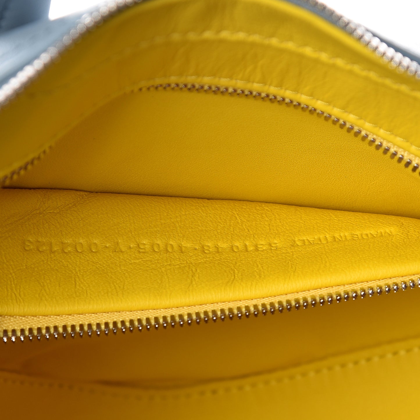 Shiny Day Calfskin Logo XS Triangle Duffle Grey Blue White