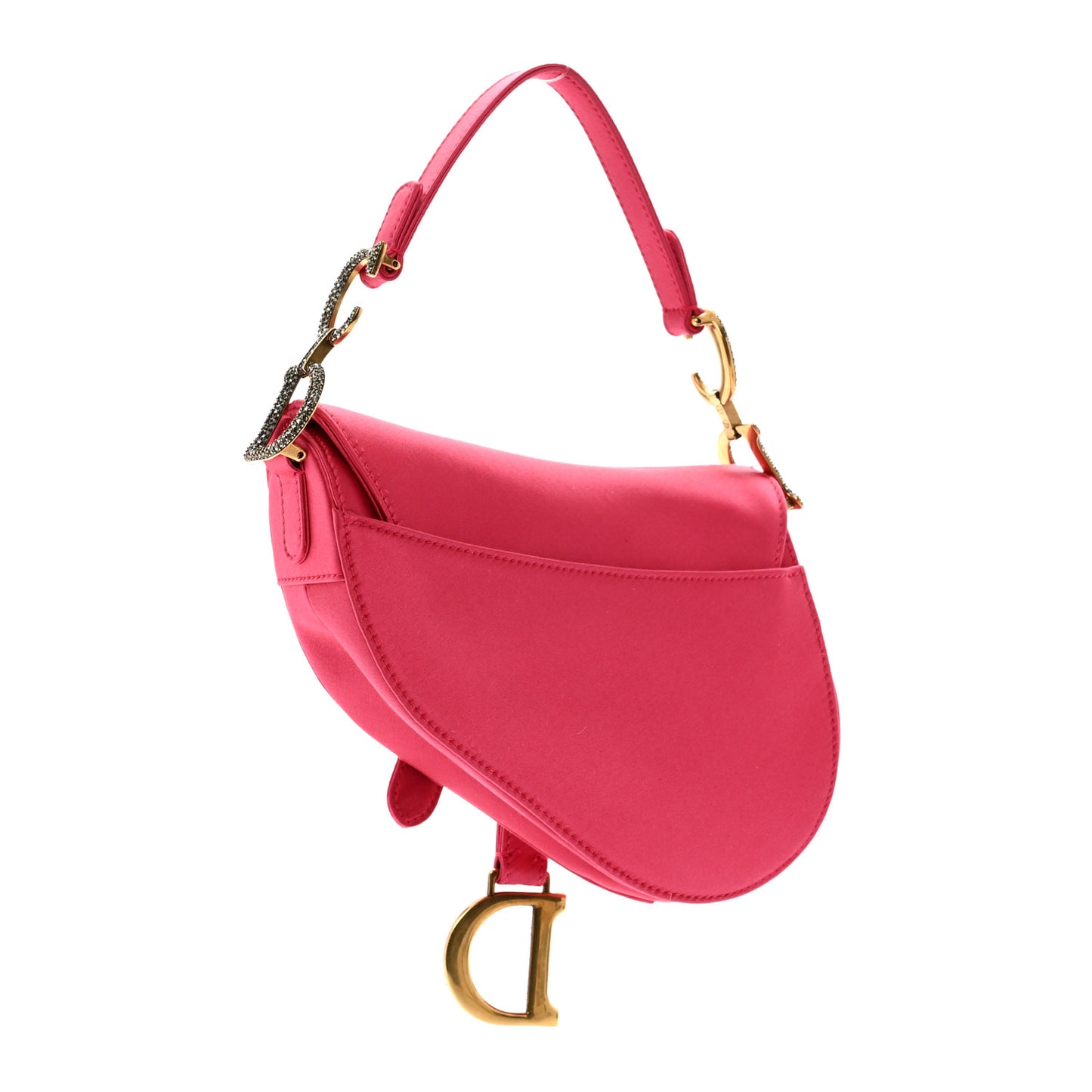 Satin Crystal Mini Saddle Bag Light Shock