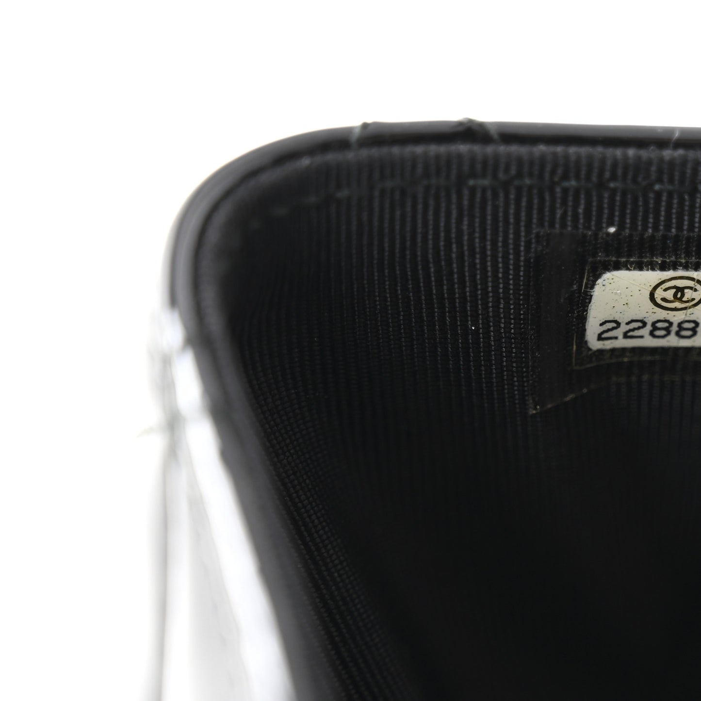 Patent Quilted Flap Card Holder Black