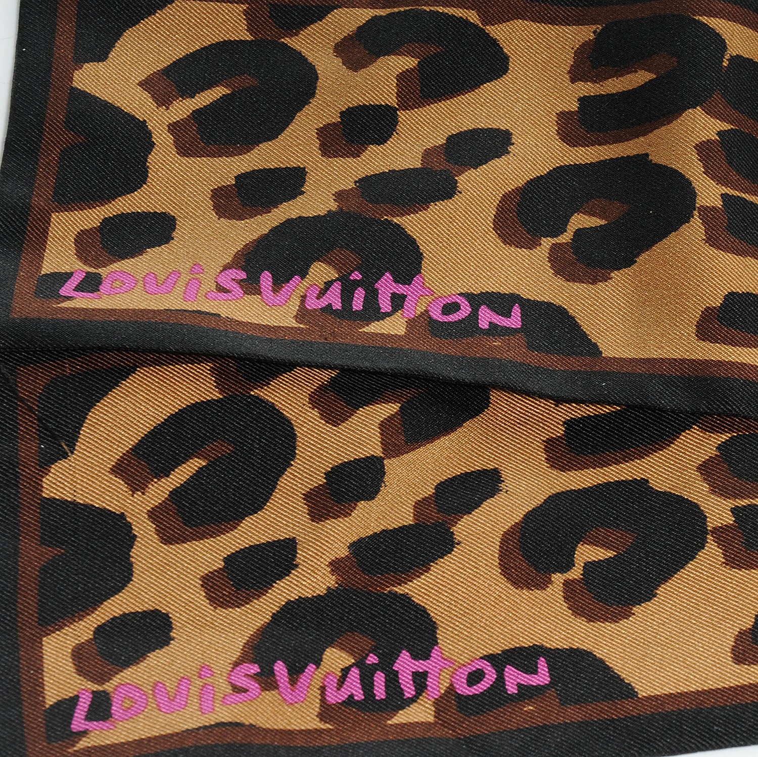 Louis Vuitton Silk Leopard Bandeau Scarf Marron 4 of 6