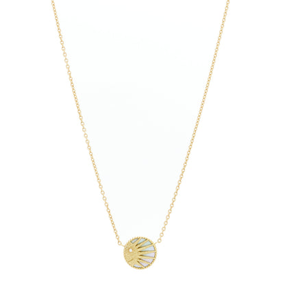 Christian Dior 18K Yellow White Gold Diamond Black Onyx Mother of Pearl Rose Celeste Pendant Necklace 1 of 8