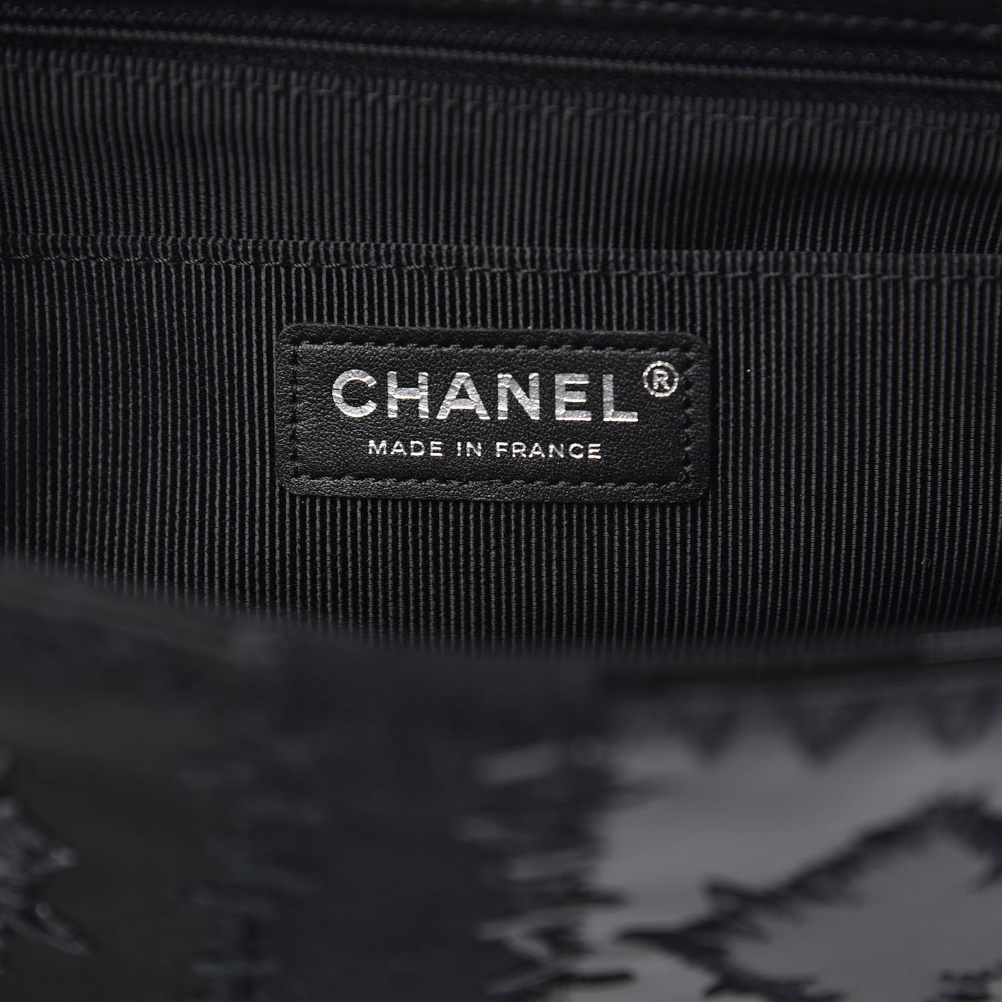Tweed Patchwork Jumbo Single Flap Black