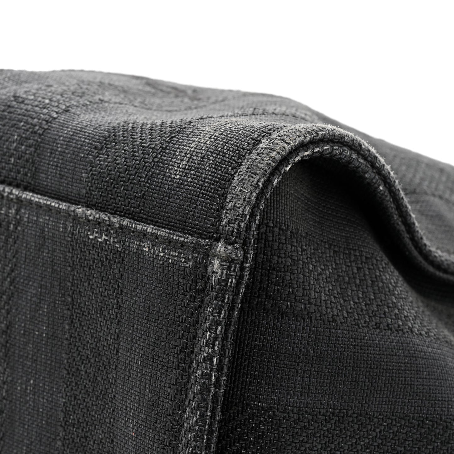 Mixed Fibers Calfskin Striped Medium Deauville Tote Black