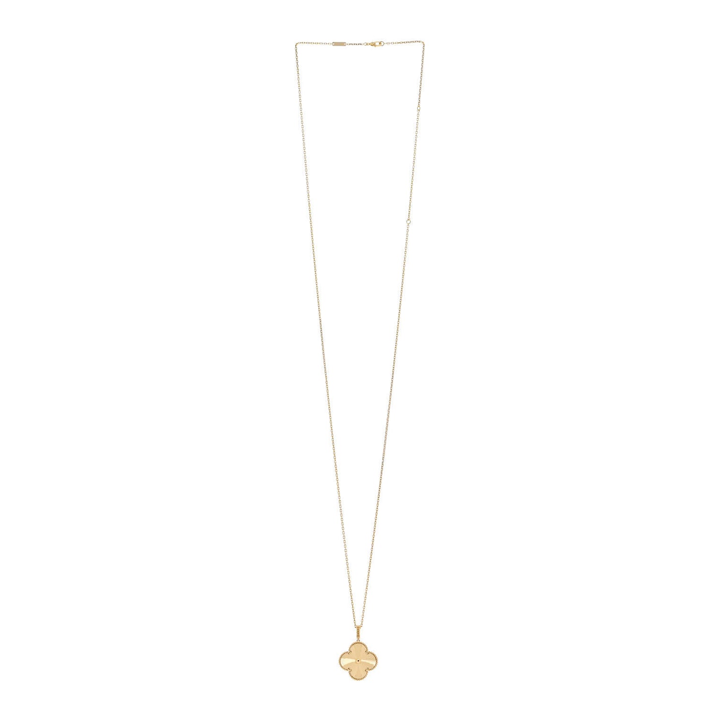 18K Yellow Gold Guilloche Magic Alhambra Long Necklace