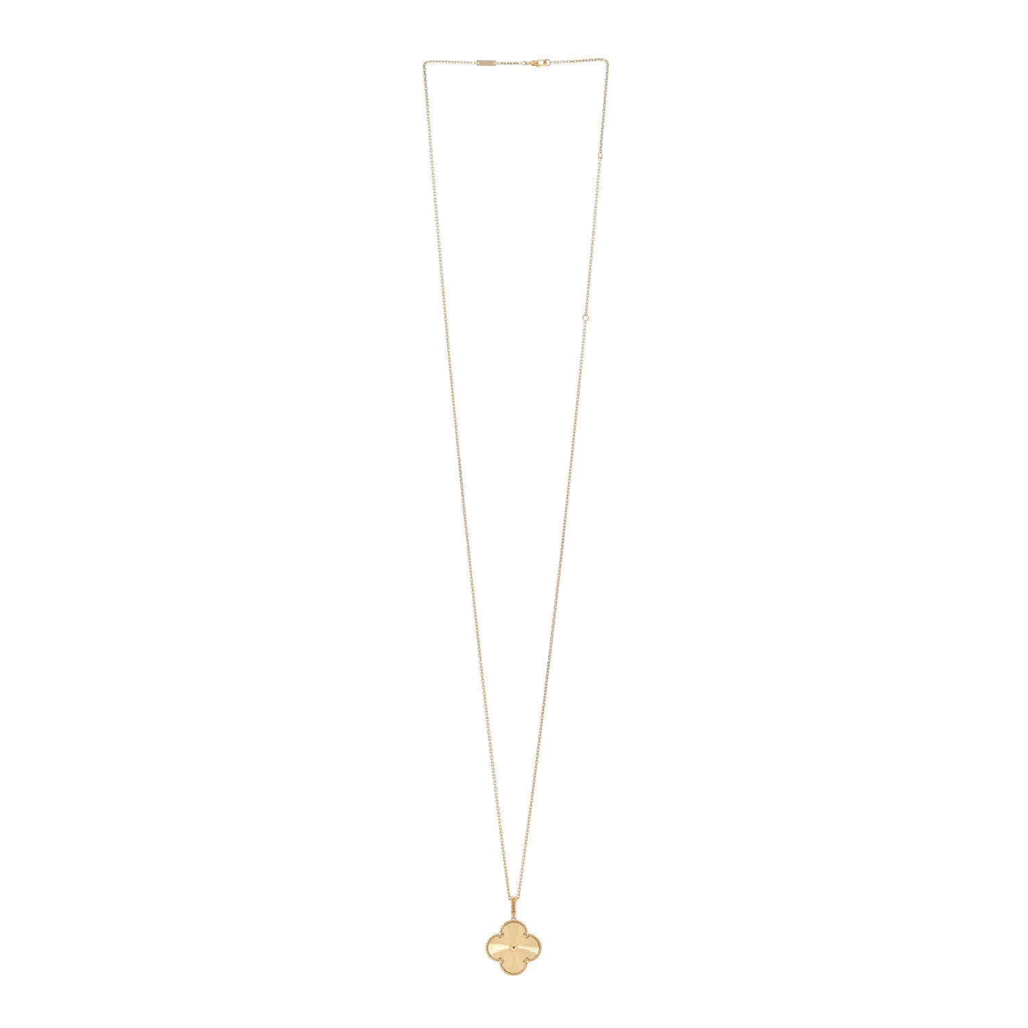Van Cleef & Arpels 18K Yellow Gold Guilloche Magic Alhambra Long Necklace 3 of 5
