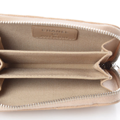 Chanel Caviar Quilted Zip Coin Purse Beige 5 of 8