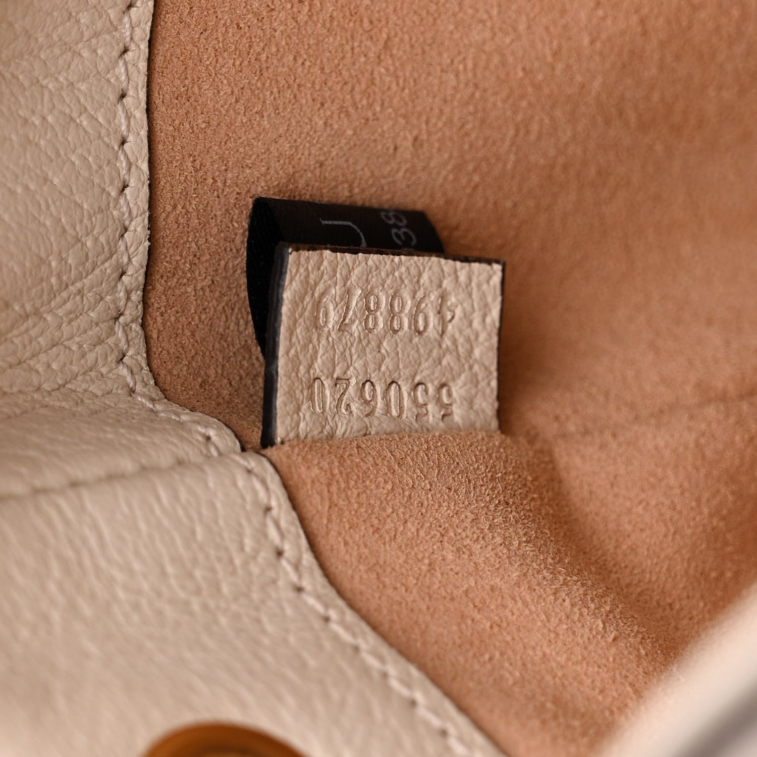 Gucci GG Supreme Monogram Textured Calfskin Web Mini Ophidia Bucket Bag Beige Ebony Mystic White 7 of 11