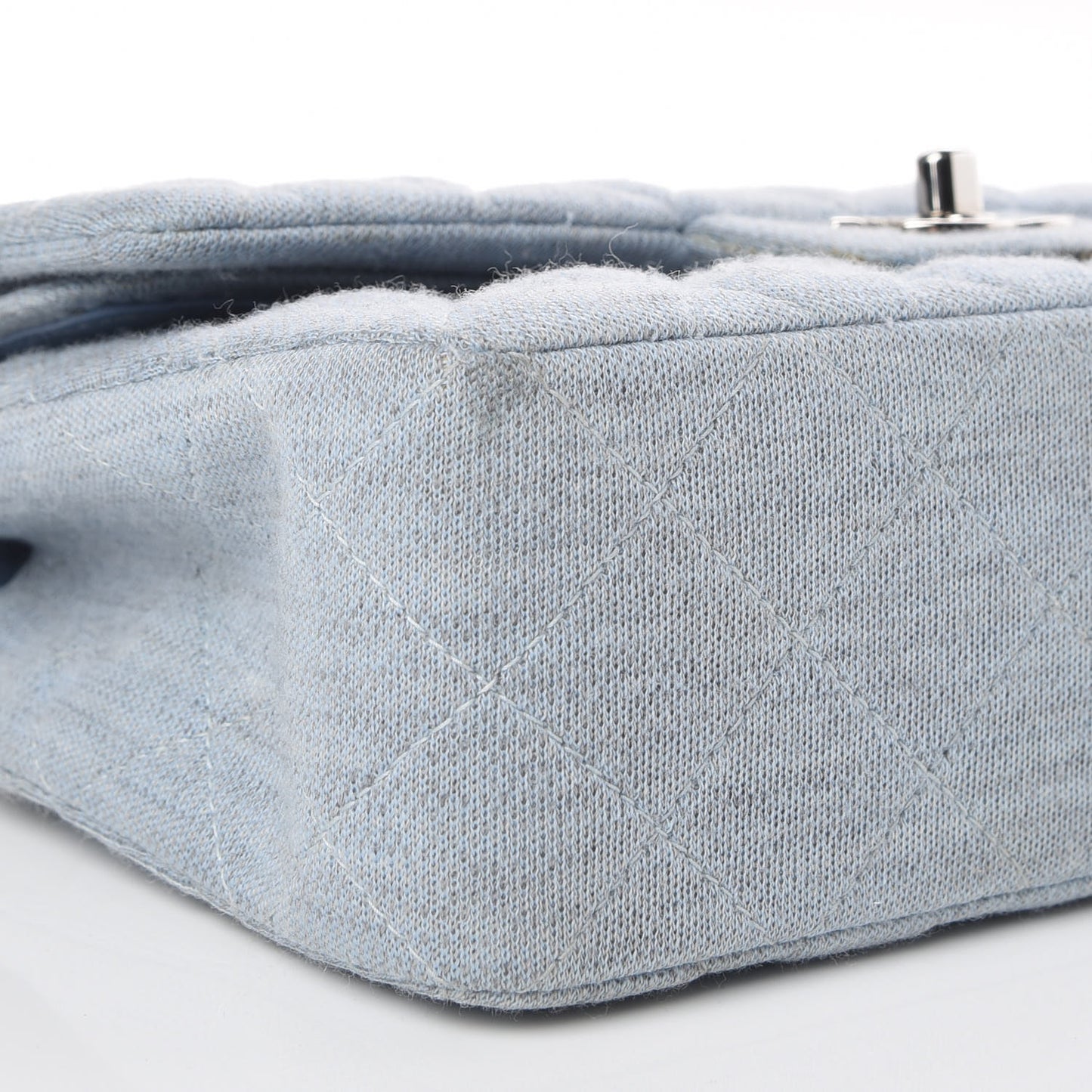 Jersey Quilted Small Double Flap Blue