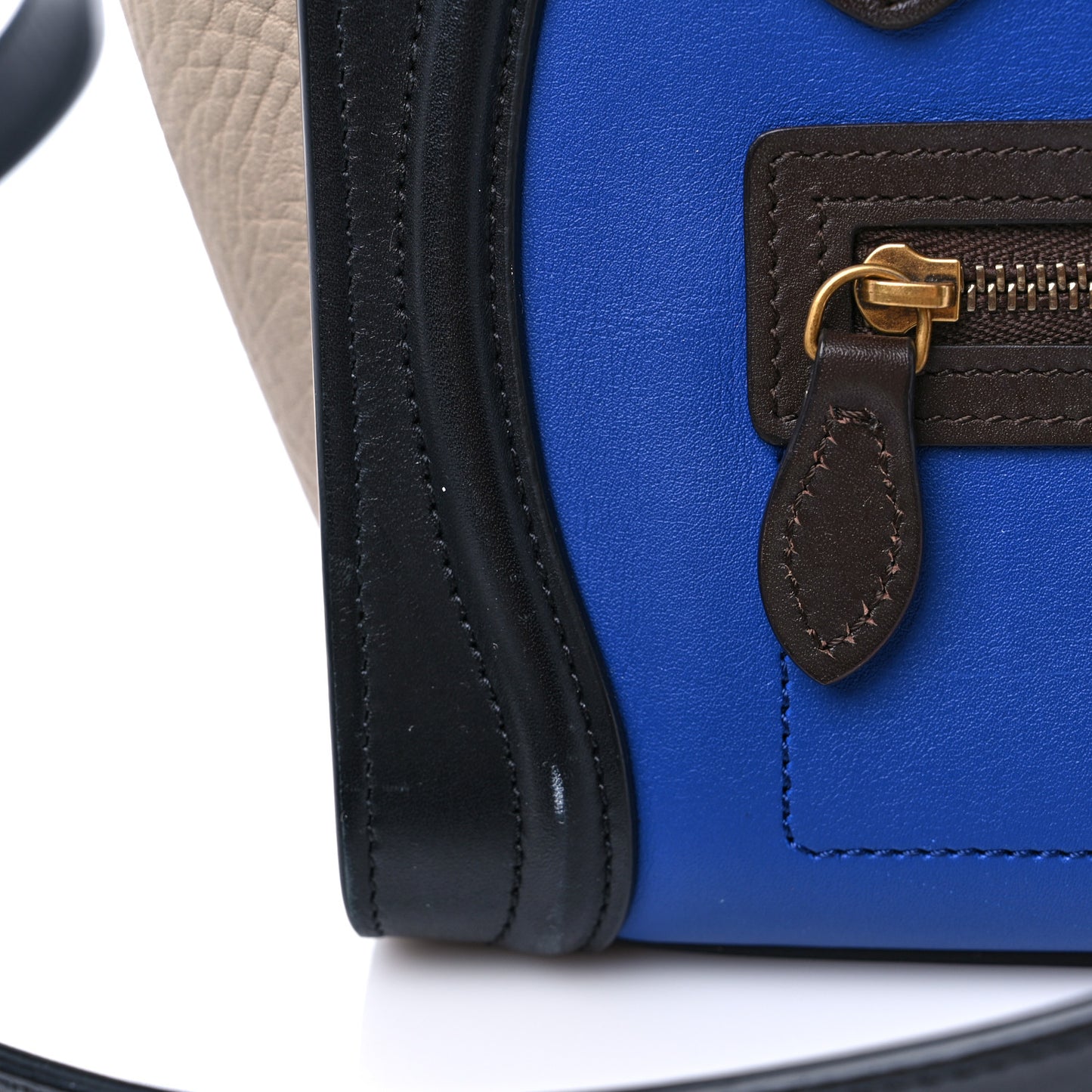 Smooth Calfskin Bullhide Nano Tri-Color Luggage Indigo