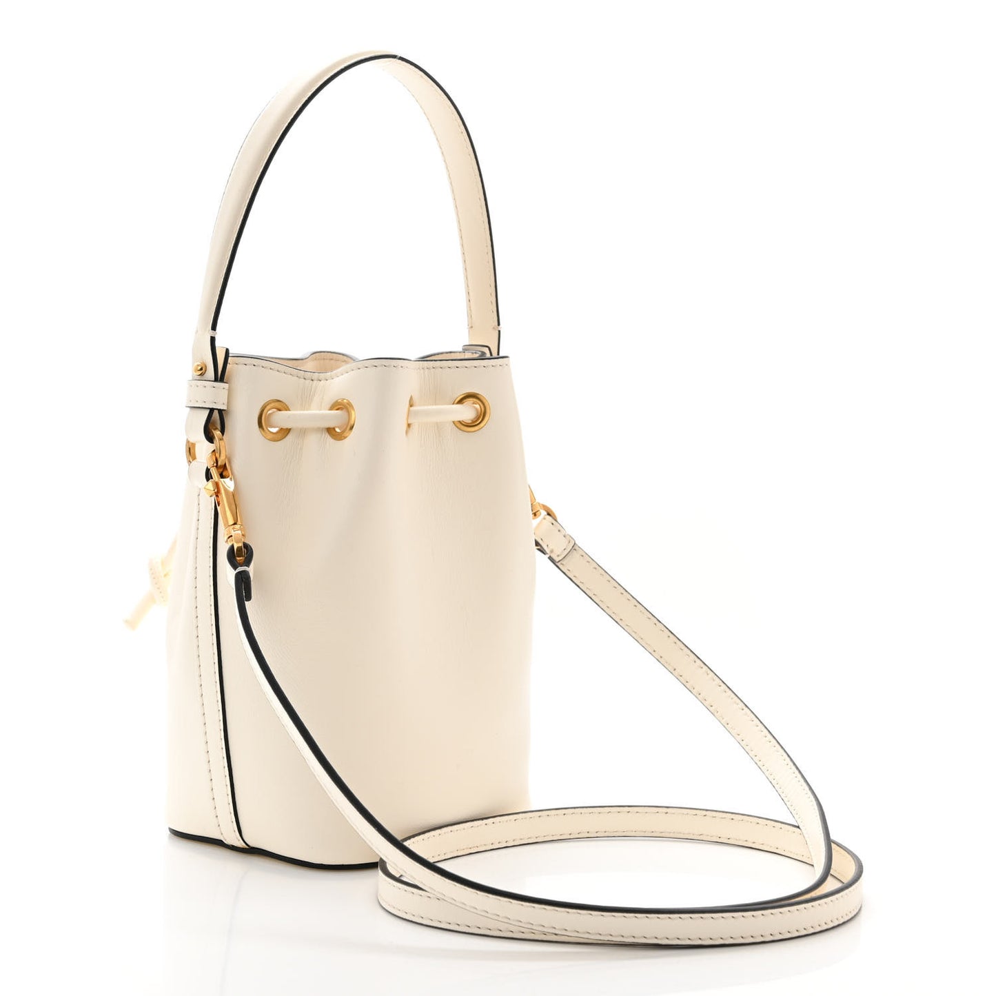 Nappa Mini VLogo Signature Bucket Bag Light Ivory