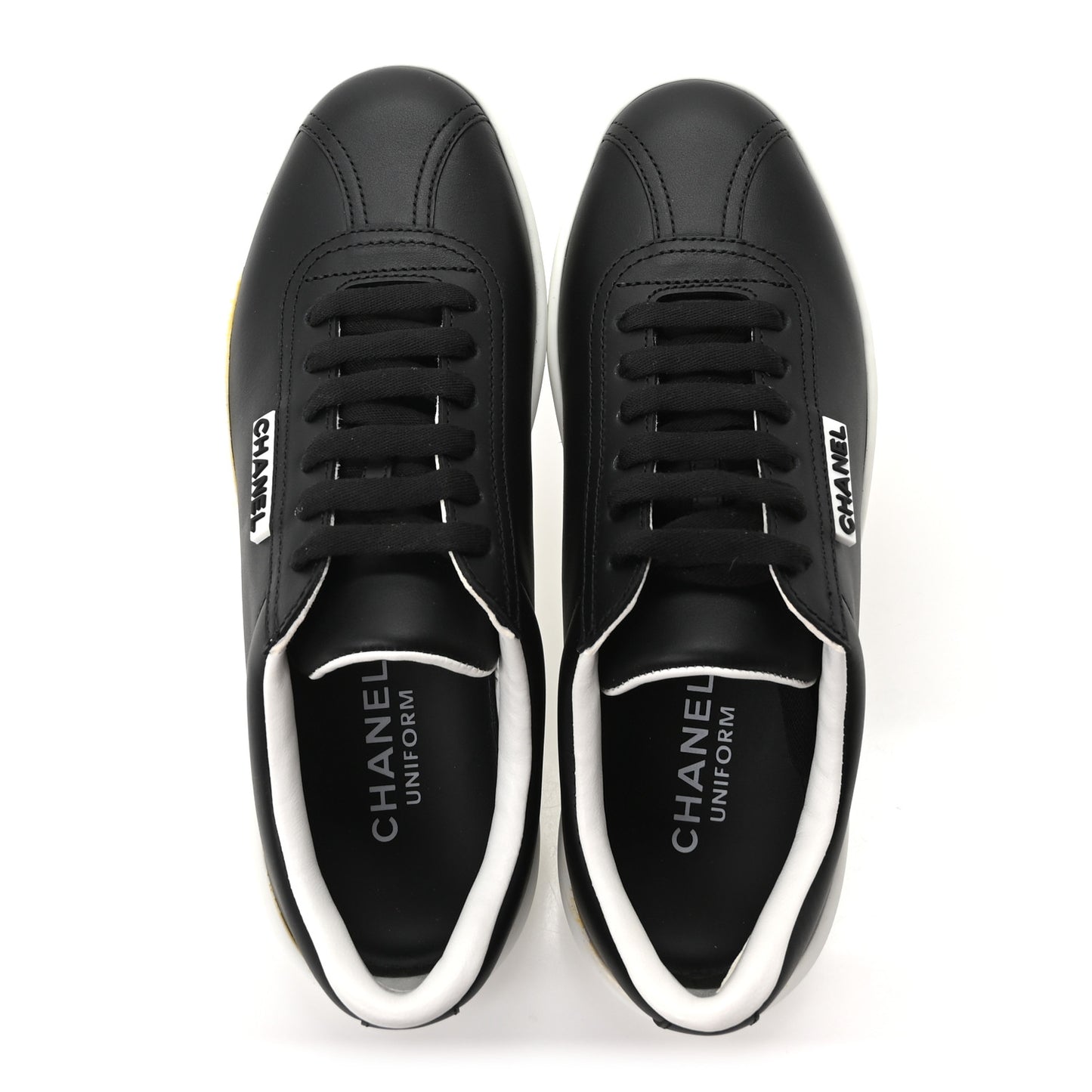Calfskin CC Womens Sneakers 35.5 Black