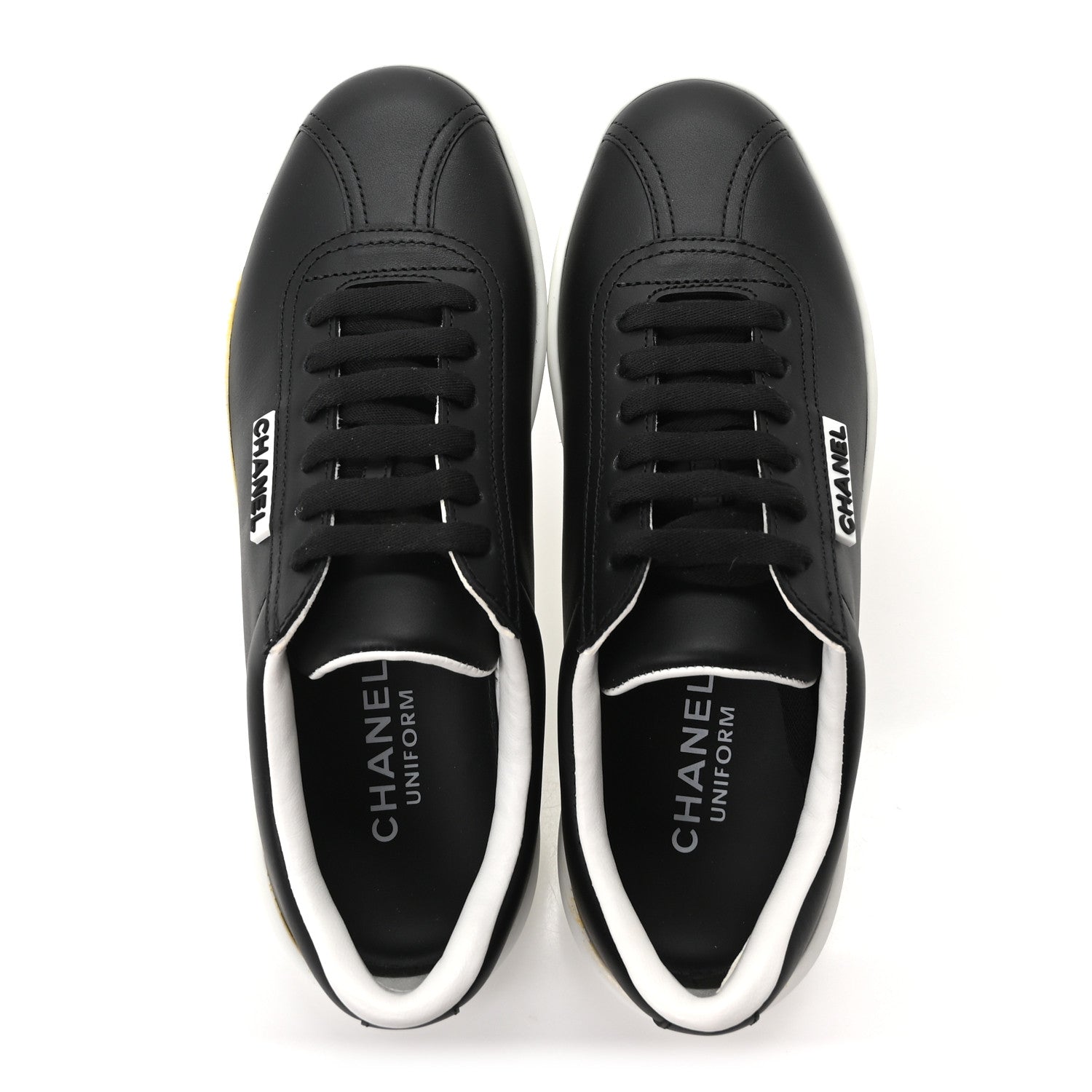 Chanel Calfskin CC Womens Sneakers 35.5 Black 2 of 10