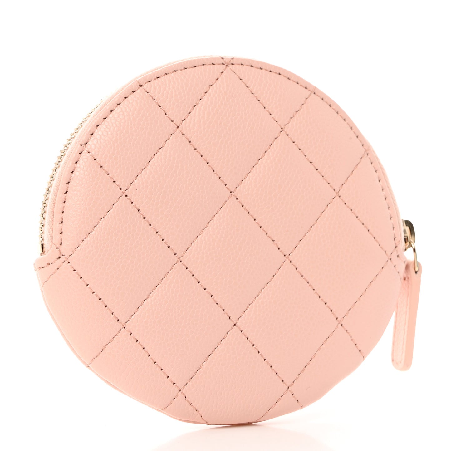 Caviar Quilted Zip Around Coin Purse Light Pink