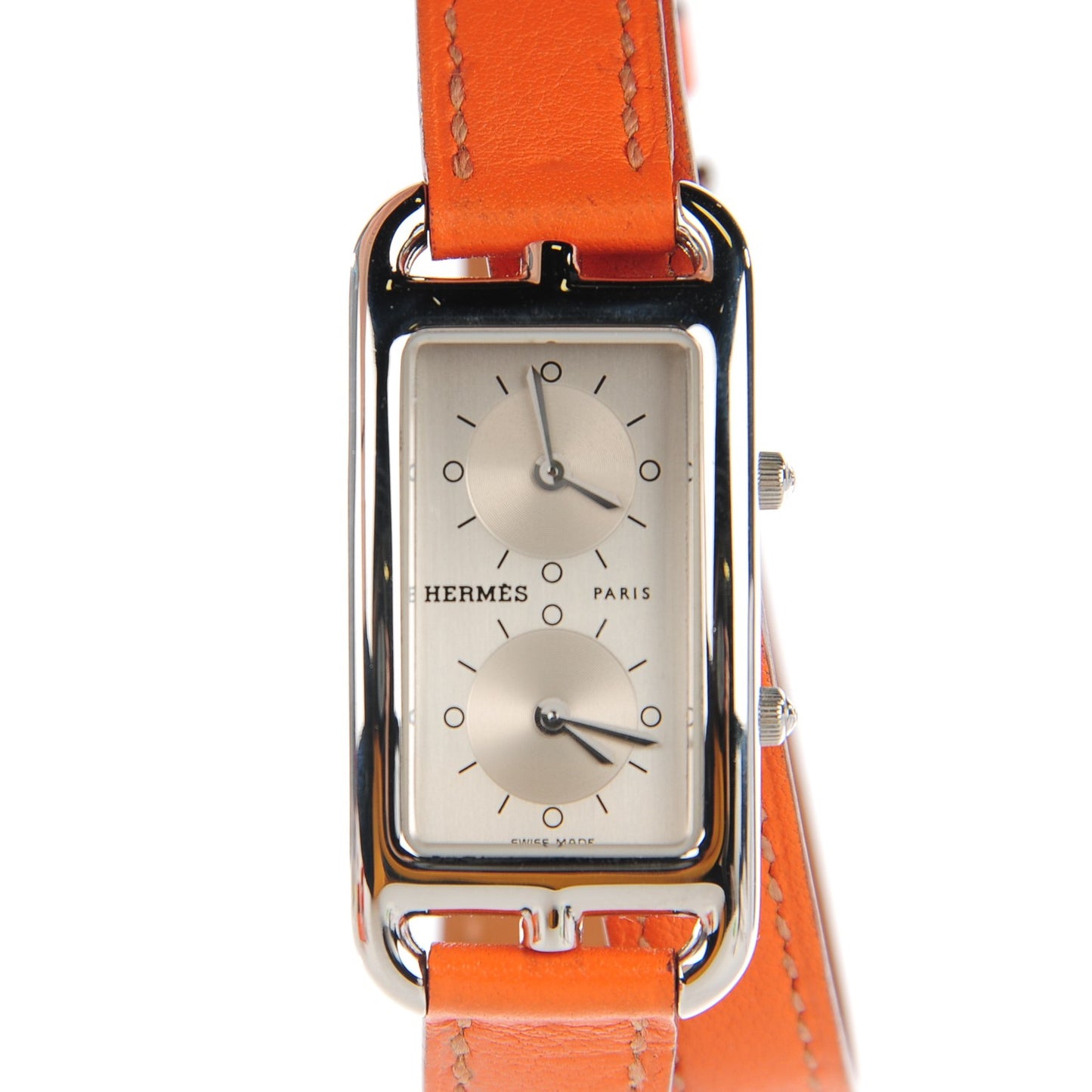Stainless Steel Swift 20mm Cape Cod Double Tour Deux Zones Quartz Watch Orange