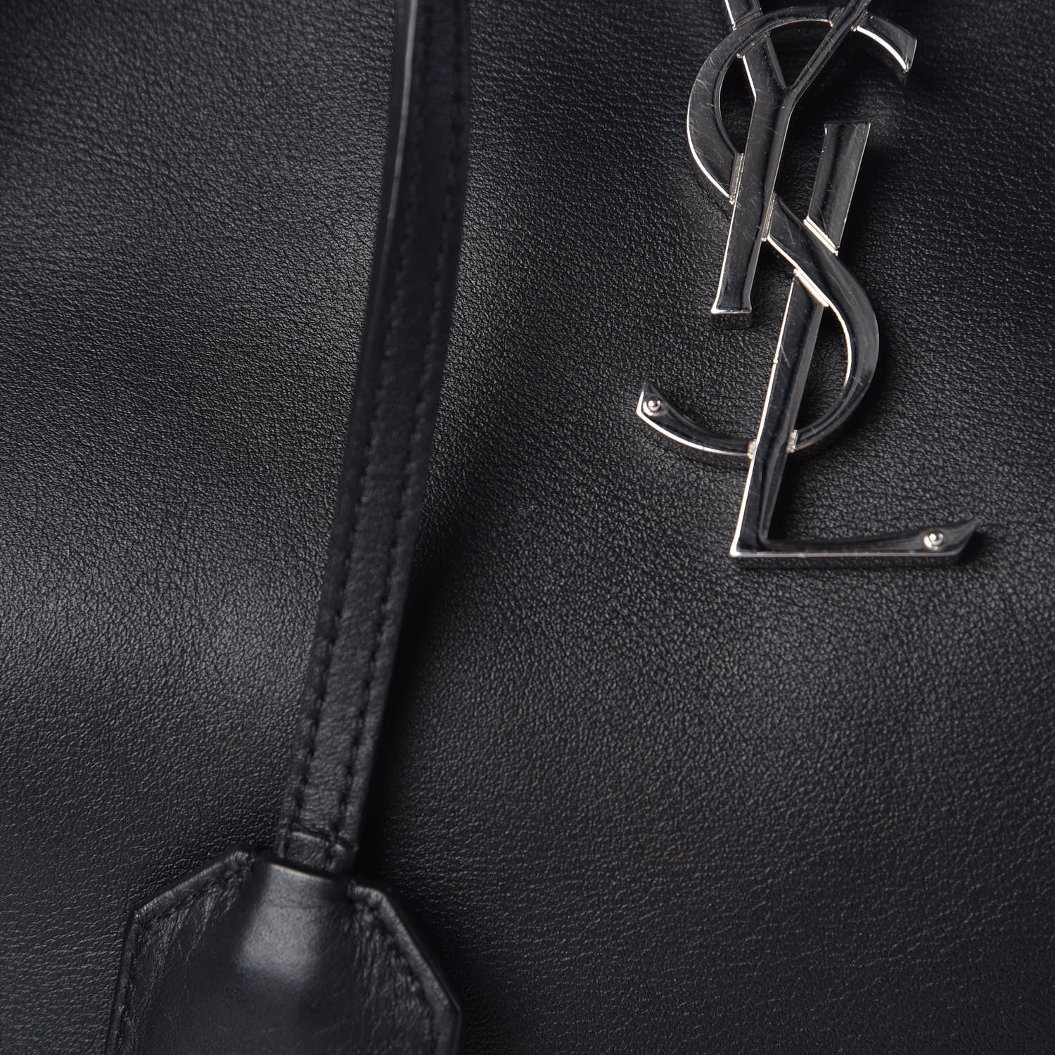 Saint Laurent Smooth Calfskin Small Monogram Cabas Black 10 of 10