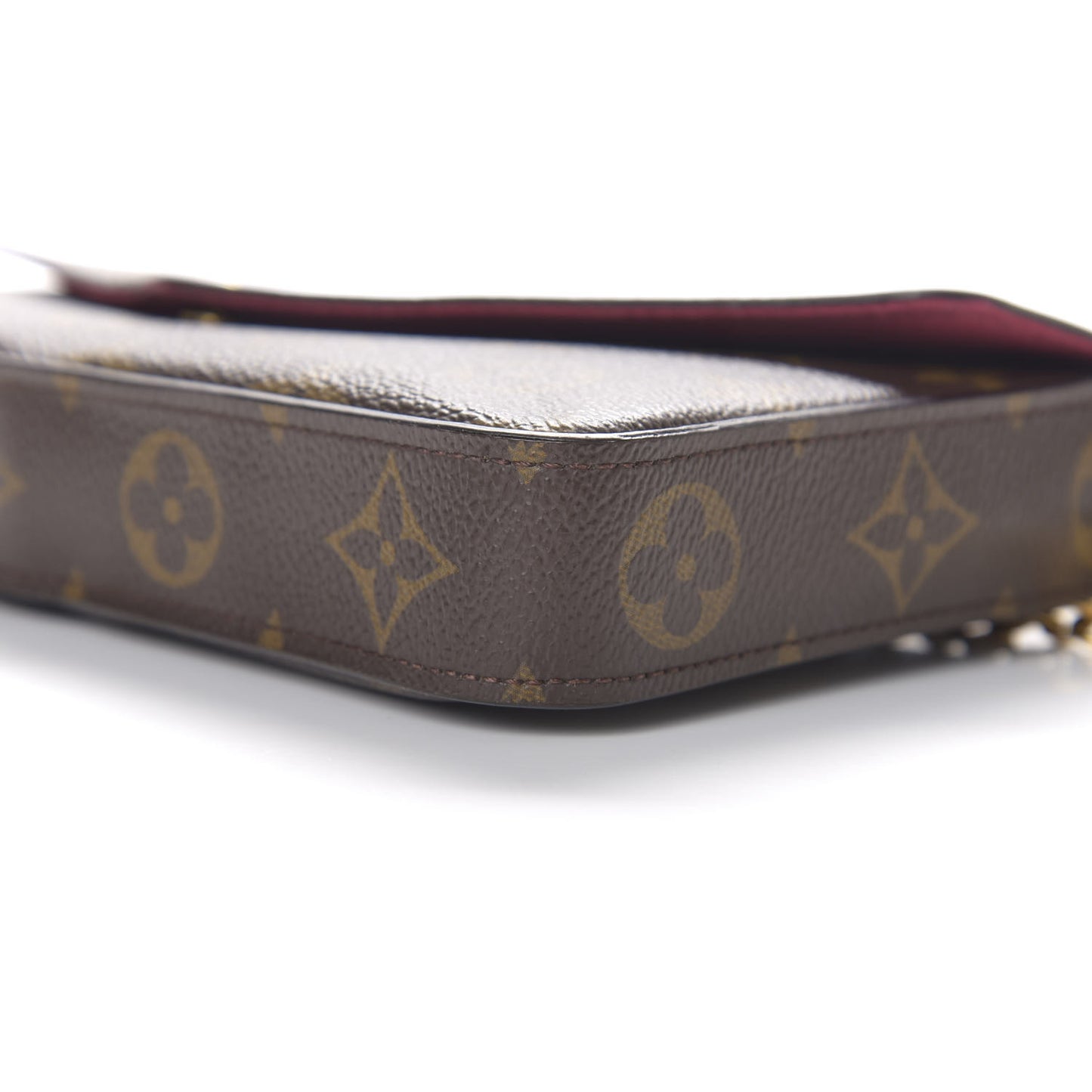 Monogram Pochette Felicie Chain Wallet Fuchsia
