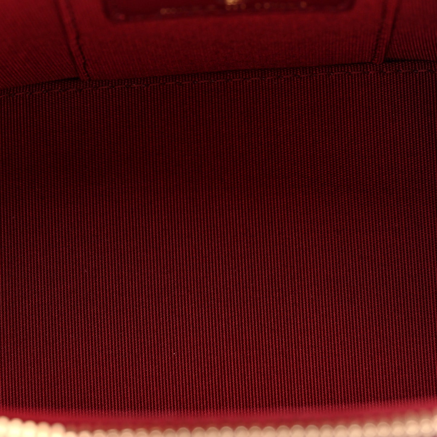 Lambskin Quilted Mini Top Handle Vanity Case With Chain Burgundy