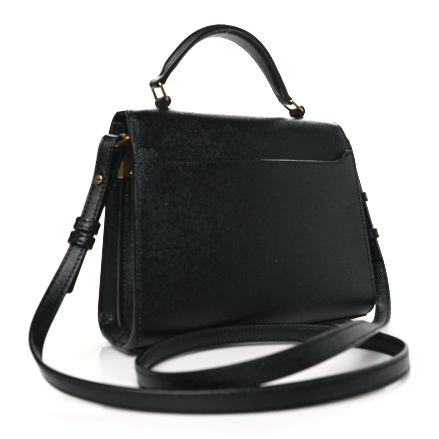 Saint Laurent Grain de Poudre Mini Classic Monogram Cassandra Top Handle Black 3 of 9