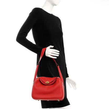 Hermes Taurillon Clemence Lindy 26 Rouge Casaque 2 of 9
