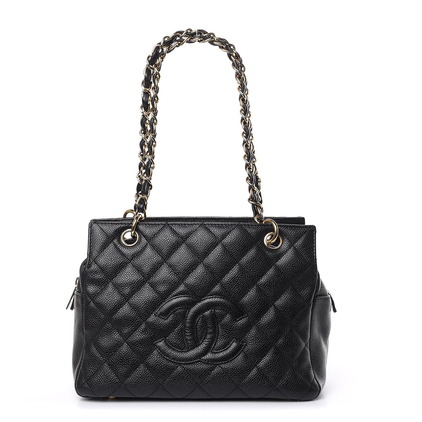 Caviar Quilted Petit Timeless Tote PTT Black