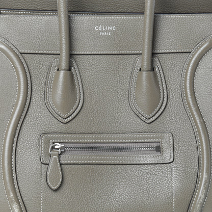 Celine Drummed Calfskin Micro Luggage Souris 8 of 25