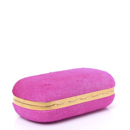 Alexander McQueen Calf Hair Skull Box Clutch Bright Pink 3 of 9