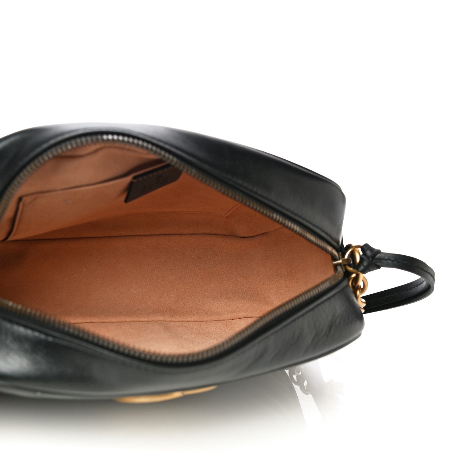 Gucci Calfskin Matelasse Small GG Marmont Chain Shoulder Bag Black 5 of 12