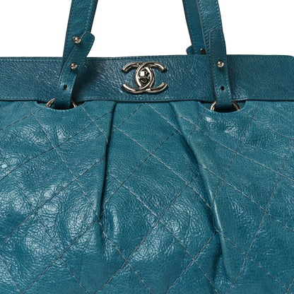 Chanel Glazed Calfskin Large On The Road Large Frame Tote Blue 8 of 11