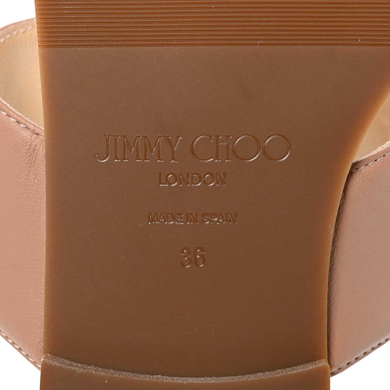 Jimmy Choo Calfskin JC Flat Sandals 36 Beige 7 of 7