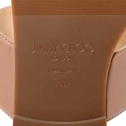 Jimmy Choo Calfskin JC Flat Sandals 36 Beige 7 of 7