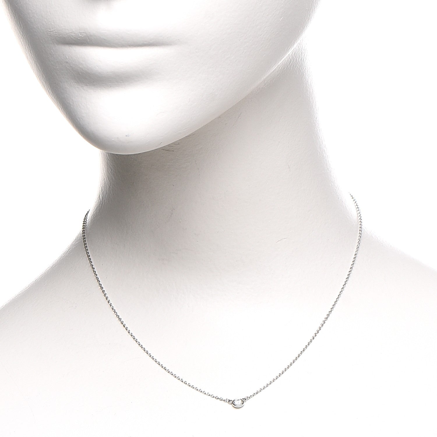 Tiffany Platinum Diamond .14ct Elsa Peretti Diamonds by the Yard Pendant Necklace 2 of 9
