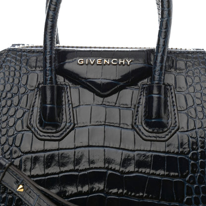 Givenchy Calfskin Crocodile Embossed Mini Antigona Deep Blue 8 of 9