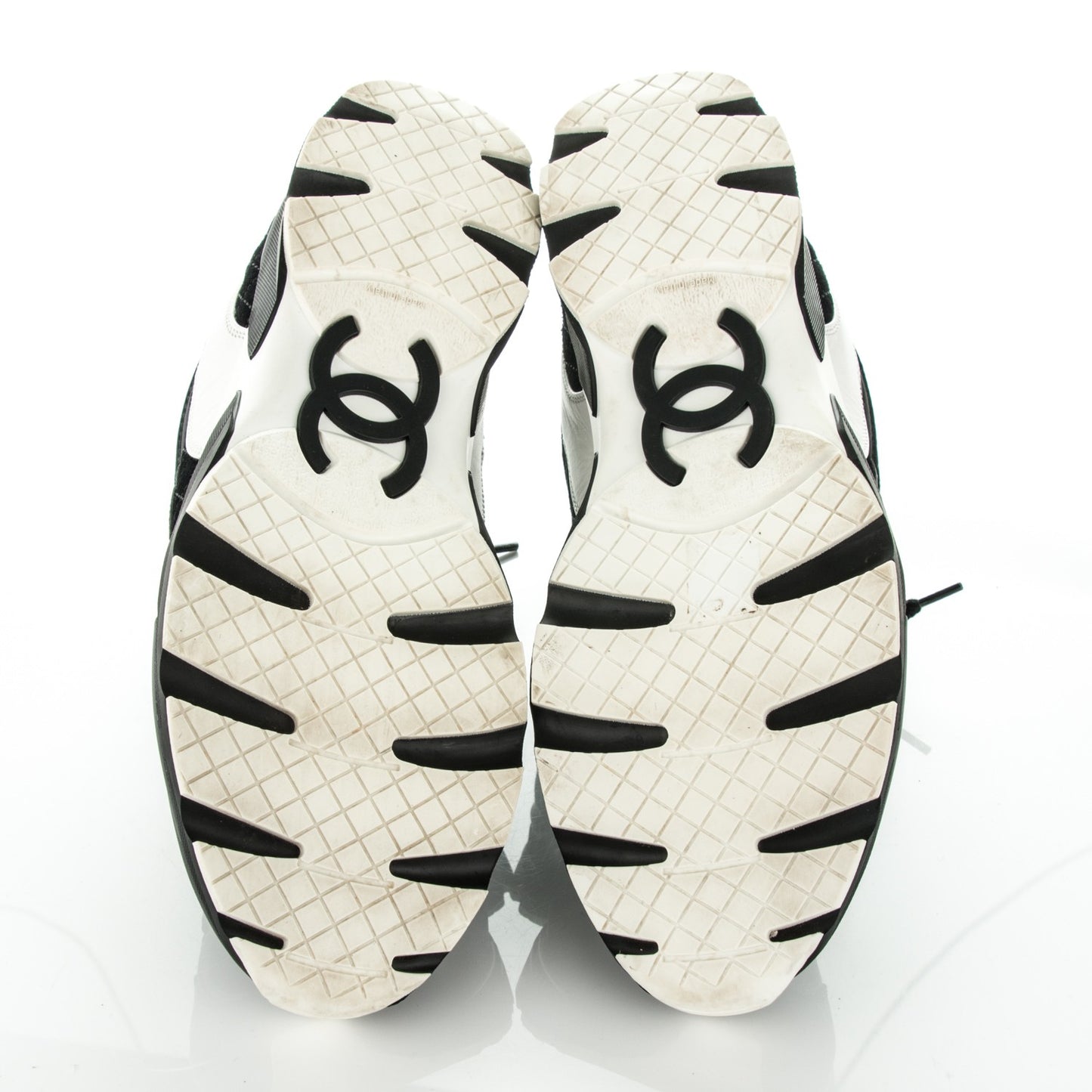 Suede Quilted CC Sneakers 40.5 Black White