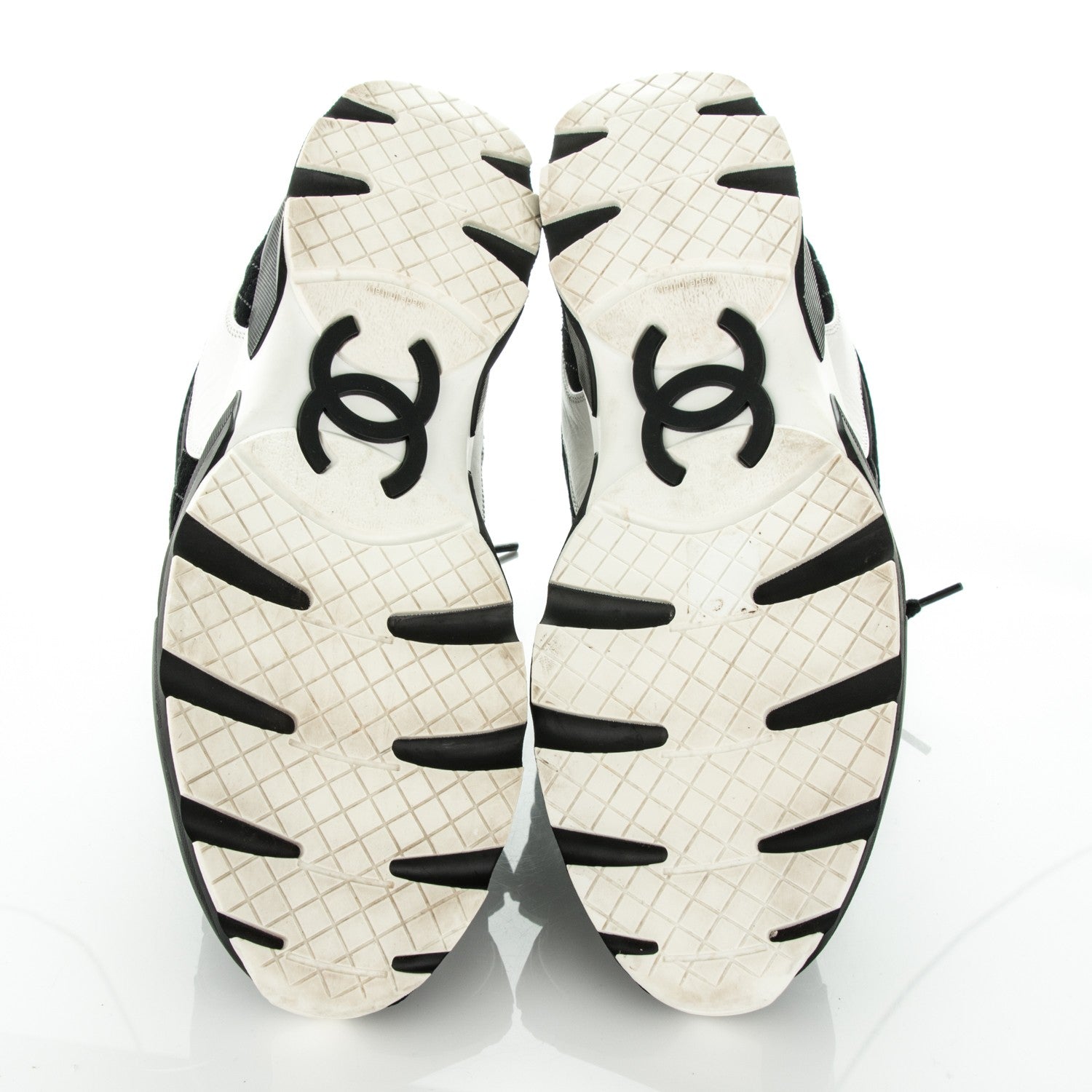 Chanel Suede Quilted CC Sneakers 40.5 Black White 5 of 7