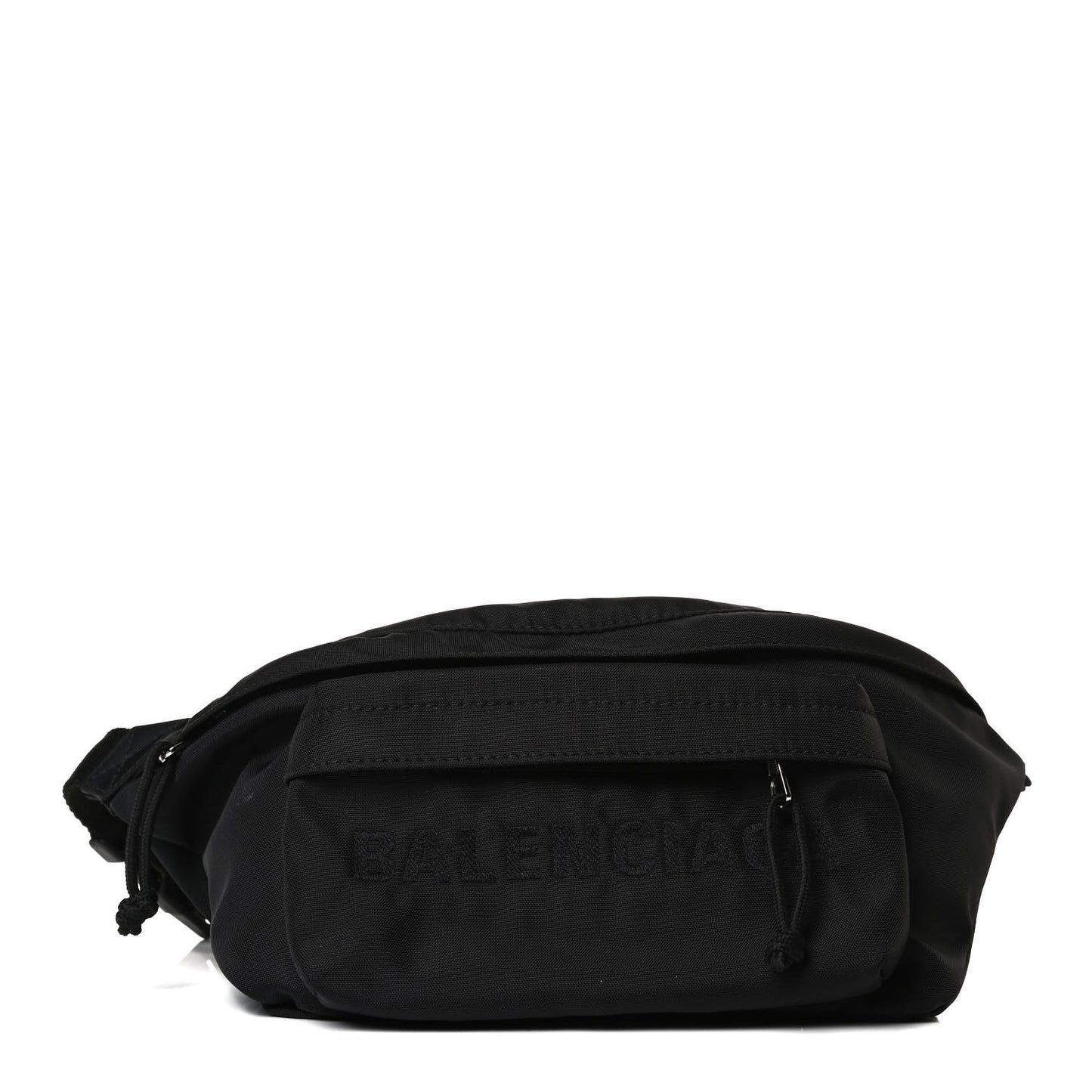 Textured Sport Nylon Logo Embroidered Wheel Beltpack Black