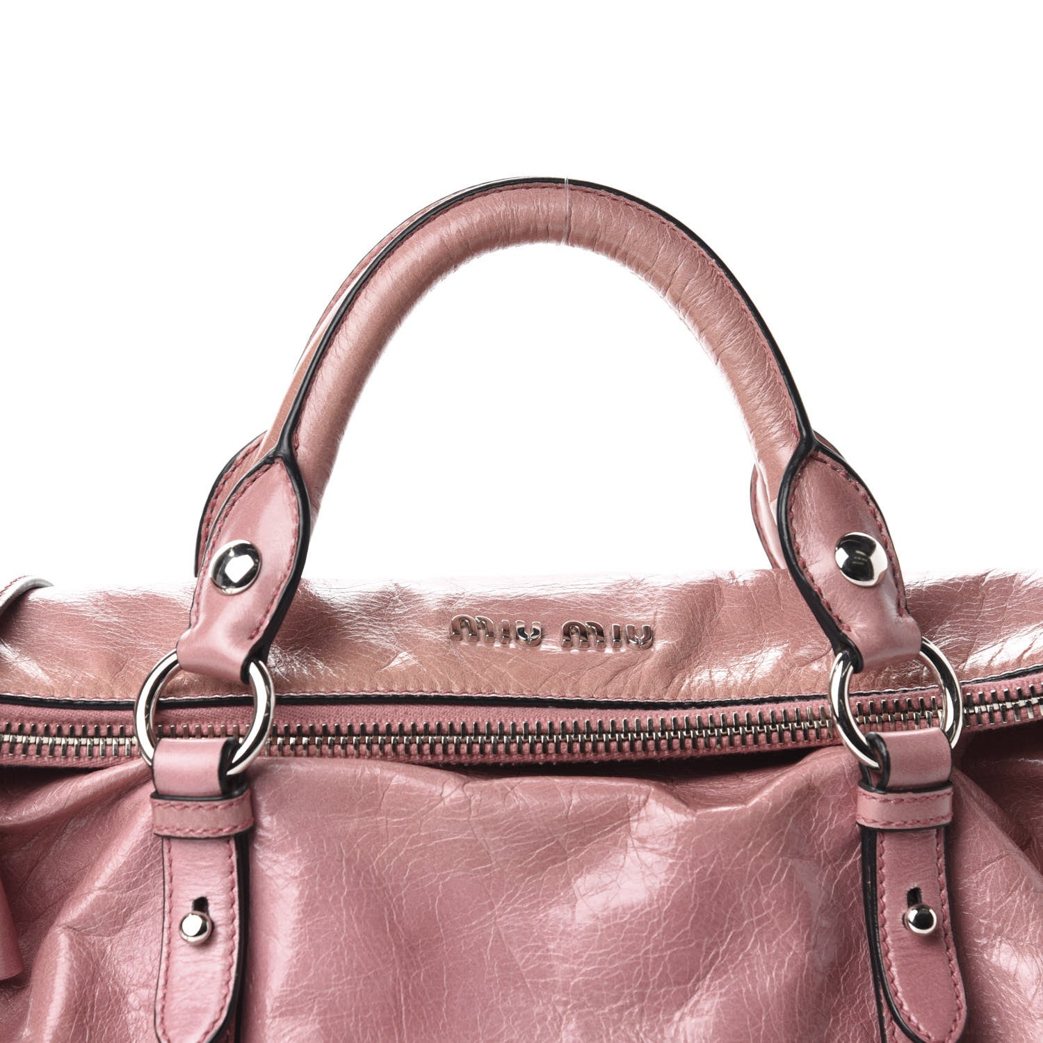 Miu Miu Vitello Lux Medium Bow Bag Loto 10 of 10
