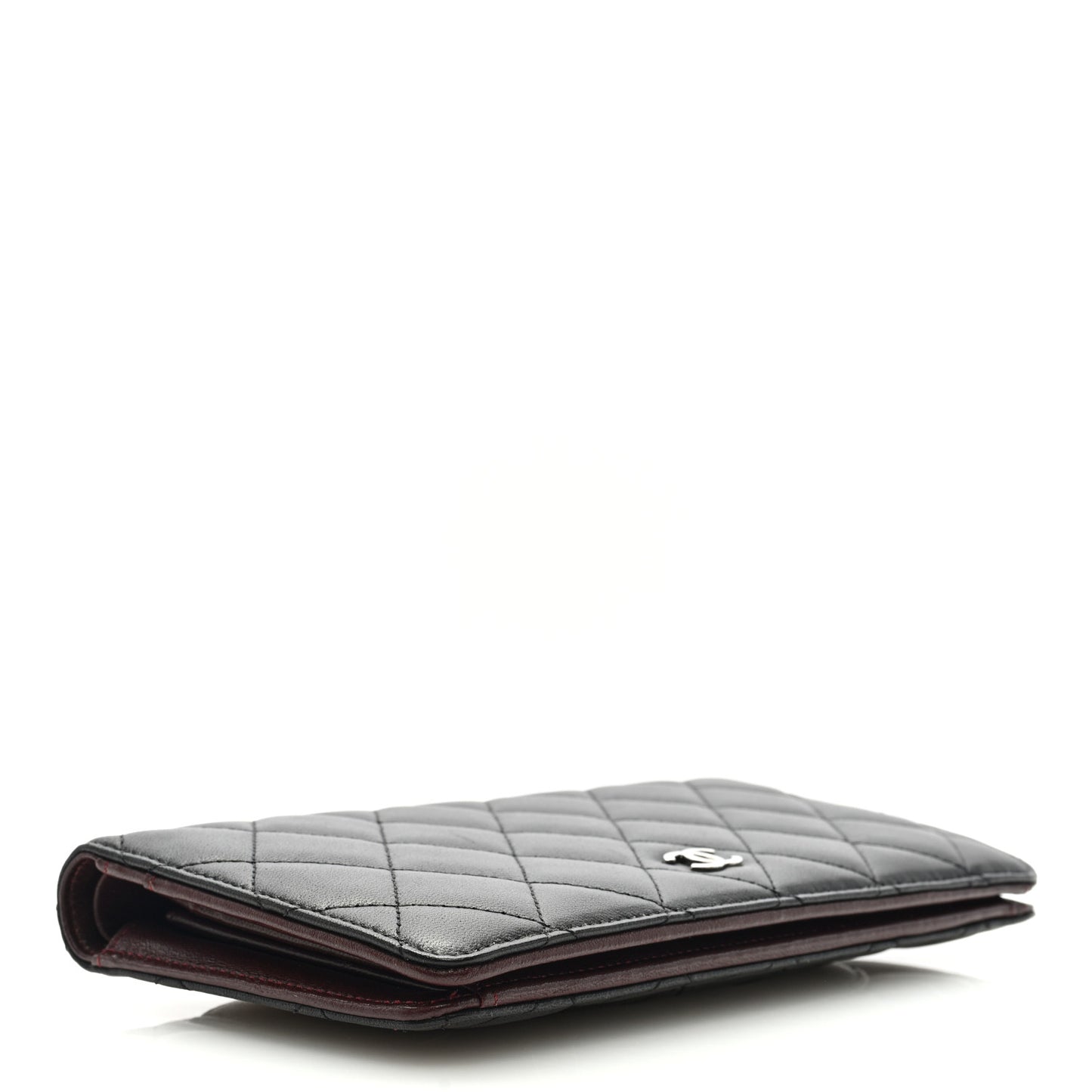 Lambskin Quilted Yen Wallet Black