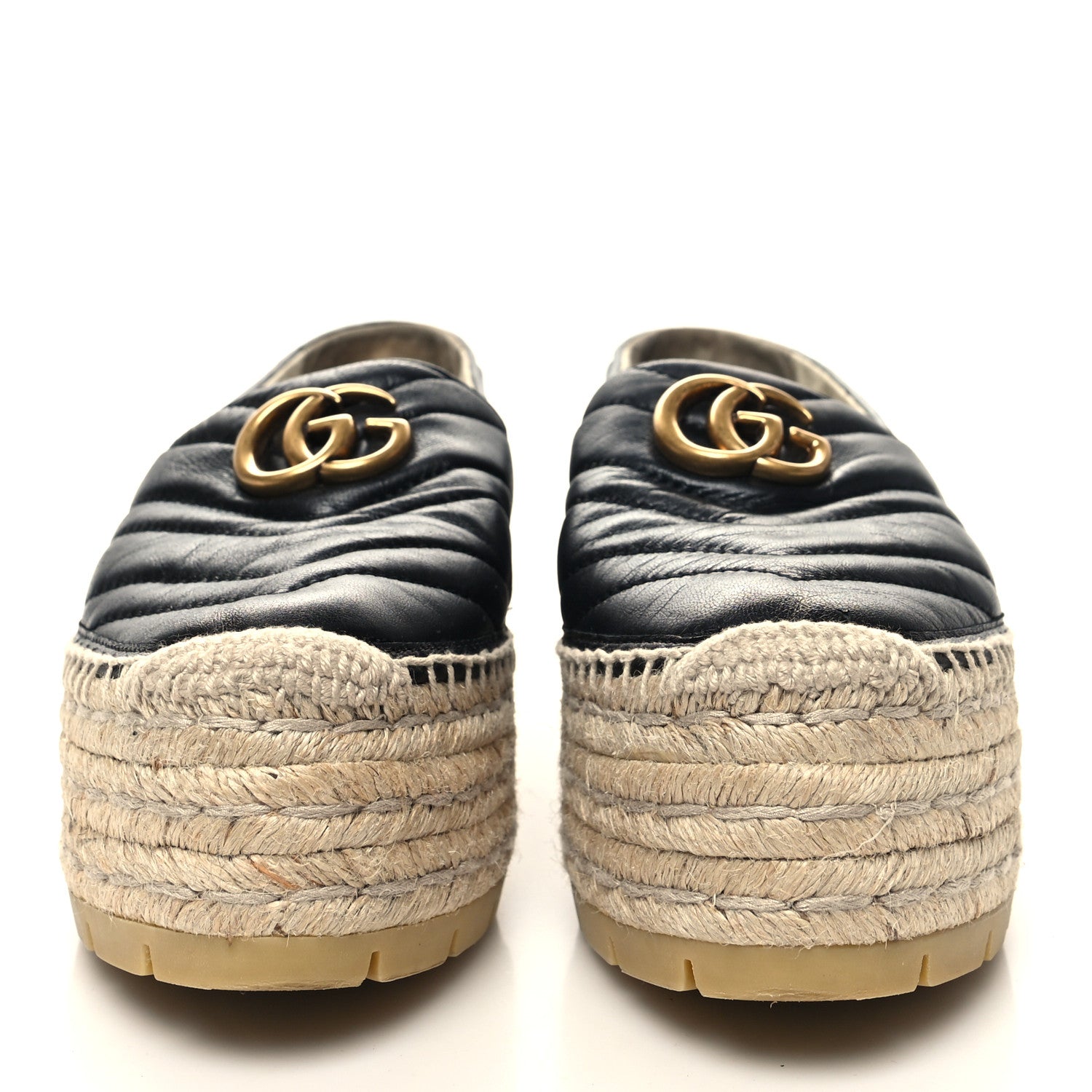 Gucci Nappa Matelasse GG Marmont Platform Espadrilles 39 Black 2 of 8
