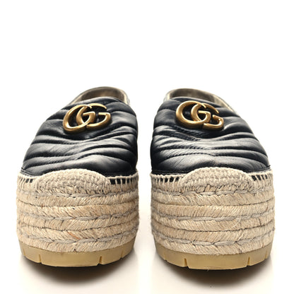 Gucci Nappa Matelasse GG Marmont Platform Espadrilles 39 Black 2 of 8
