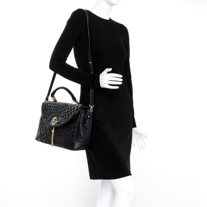 Versace Barocco Quilted Nappa Altea Vanitas Satchel Black 2 of 9