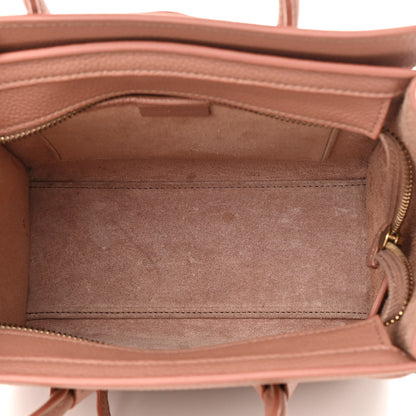 Celine Drummed Calfskin Nano Luggage Antique Rose 5 of 16