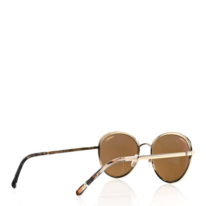 Chanel Metal Round Mirror Sunglasses 4206 Gold 4 of 5