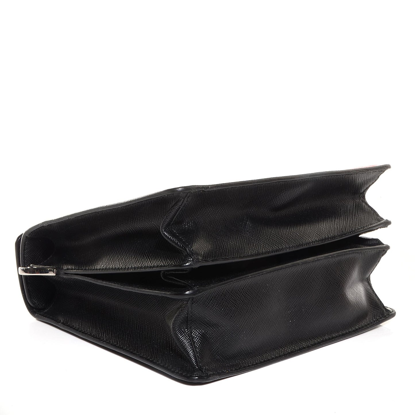 Saffiano Face Art Shoulder Bag Alabaster Nero Black