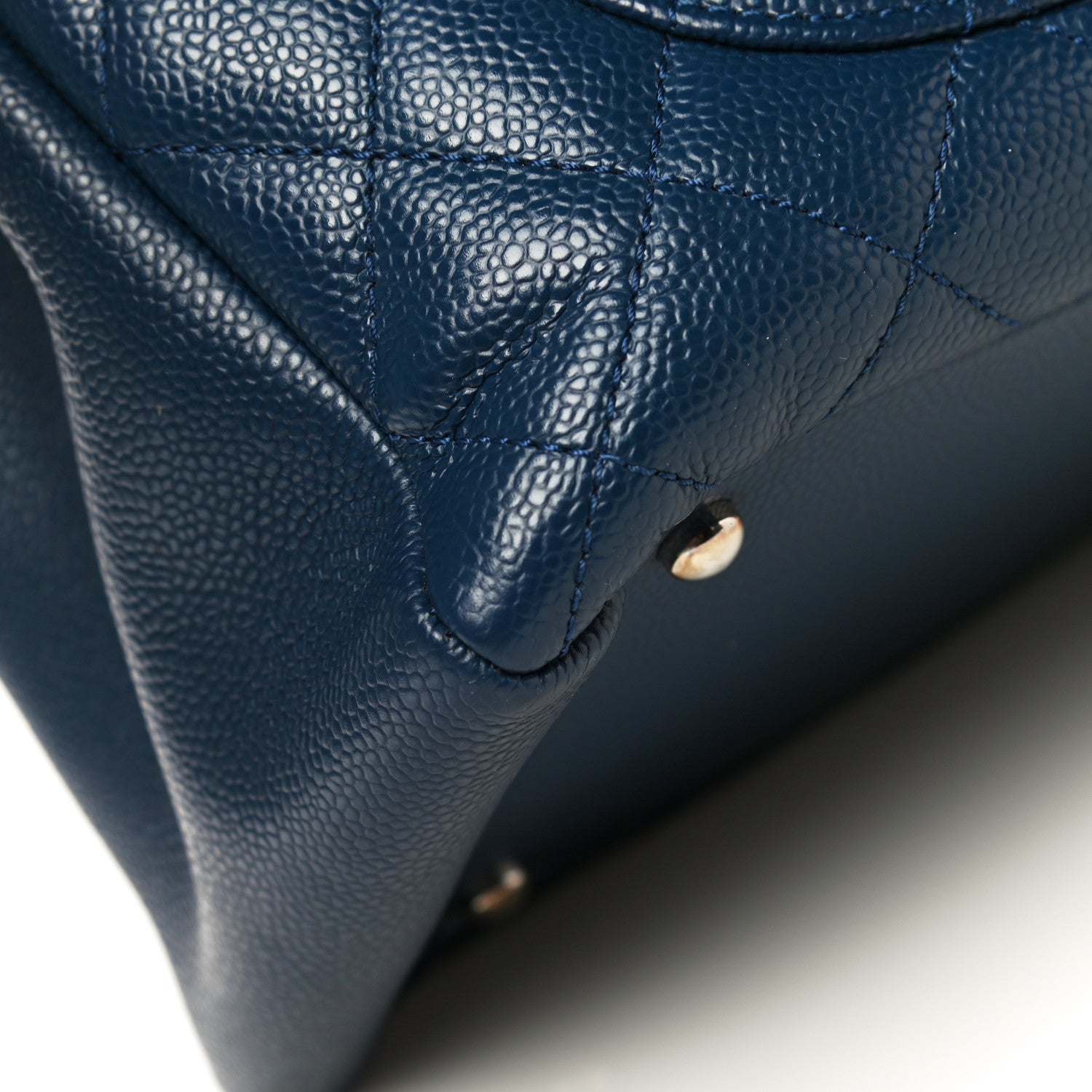 Chanel Caviar Quilted XL Grand Shopping Tote GST Navy Blue 11 of 16