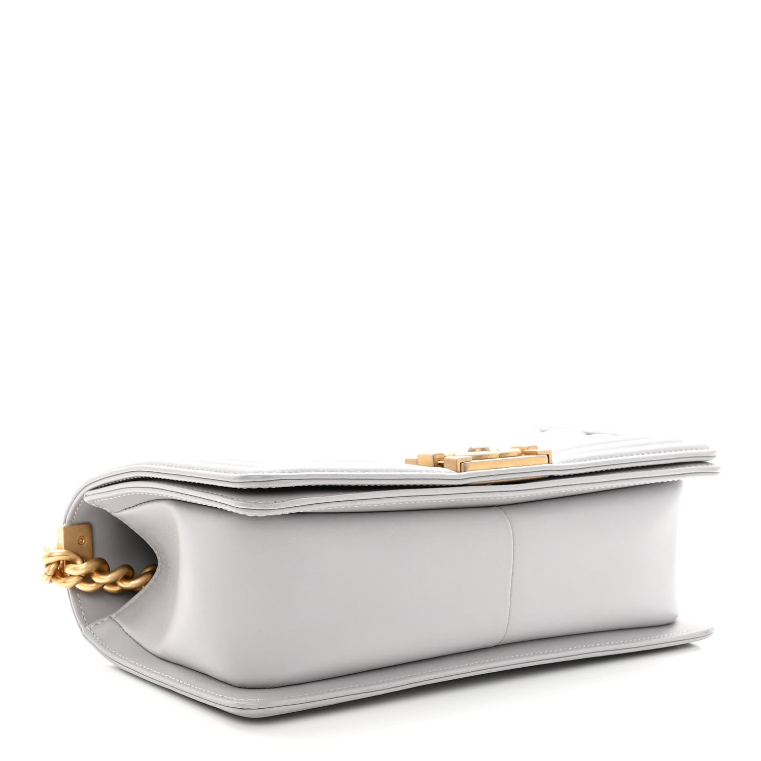 Chanel Calfskin Chevron Quilted Medium Boy Flap Grey 3 of 9